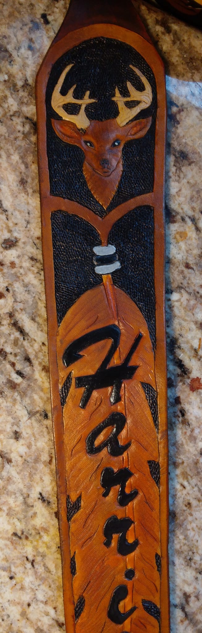Handmade Leather Rifle and Shotgun sling, made from scratch, monogrammed and personalized.