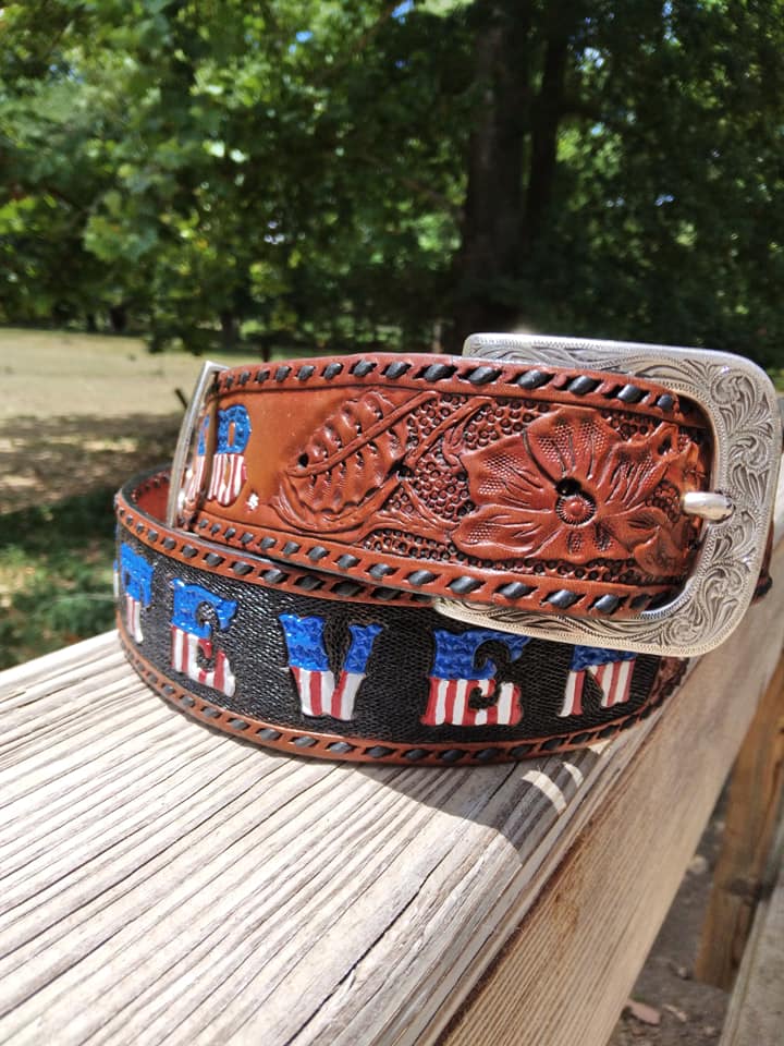Custom Leather Monogrammed Belt