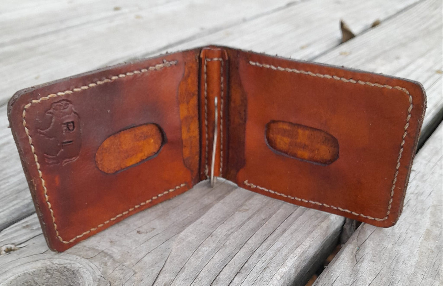 Monogrammed Money clip Style Wallet