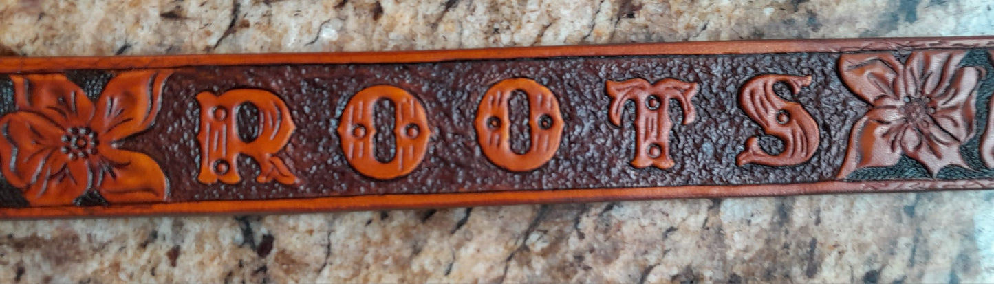 Monogrammed custom leather belt