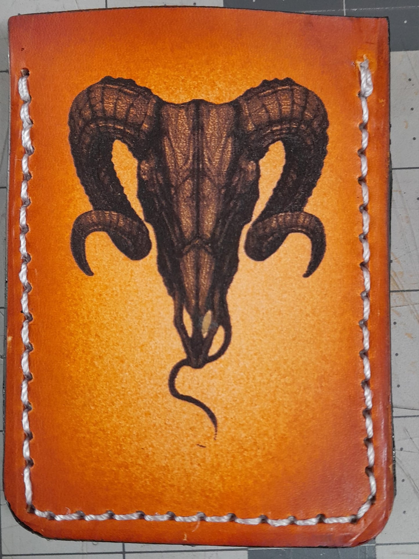 Goat Skull Custom Leather Wallet