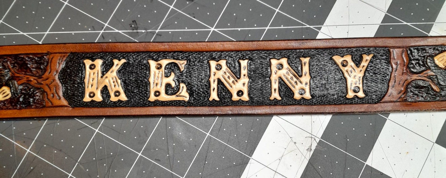 custom monogrammed leather belt