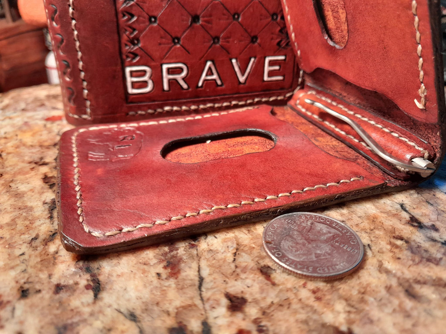 Monogrammed Money clip Style Wallet