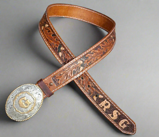 custom monogrammed leather belt