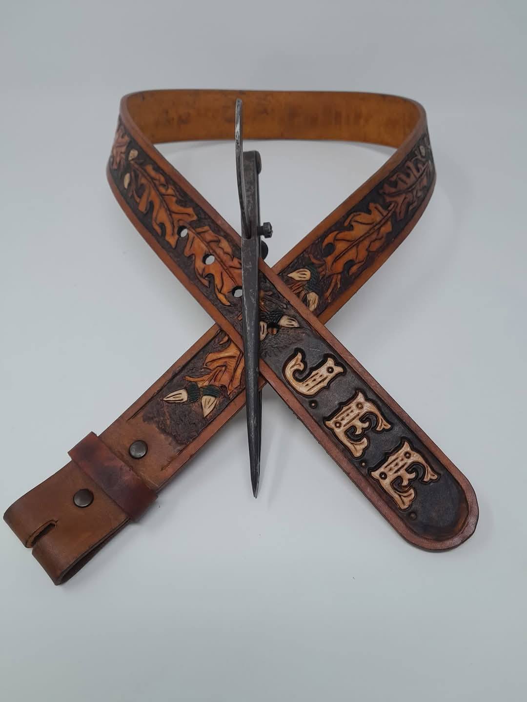custom monogrammed leather belt