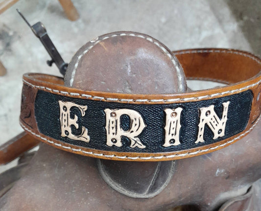 custom monogrammed leather belt