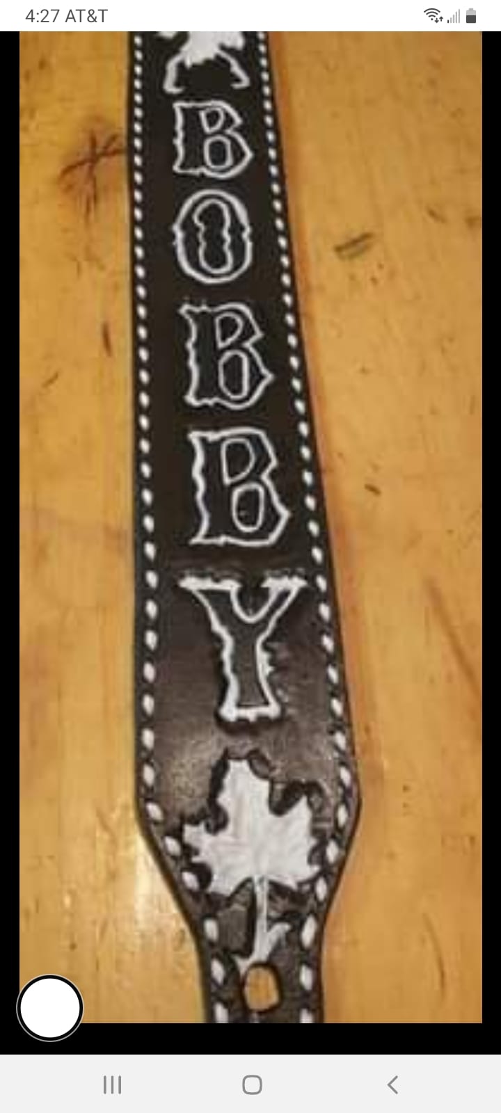 Padded, Adjustable Leather Guitar / Bass / Instrument strap.