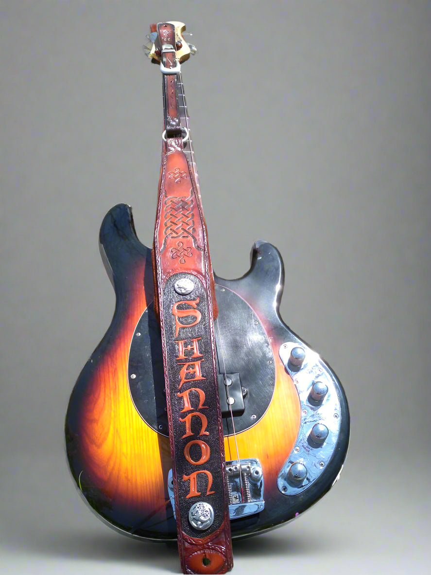 Handmade Padded Monogrammed Bass Guitar Strap