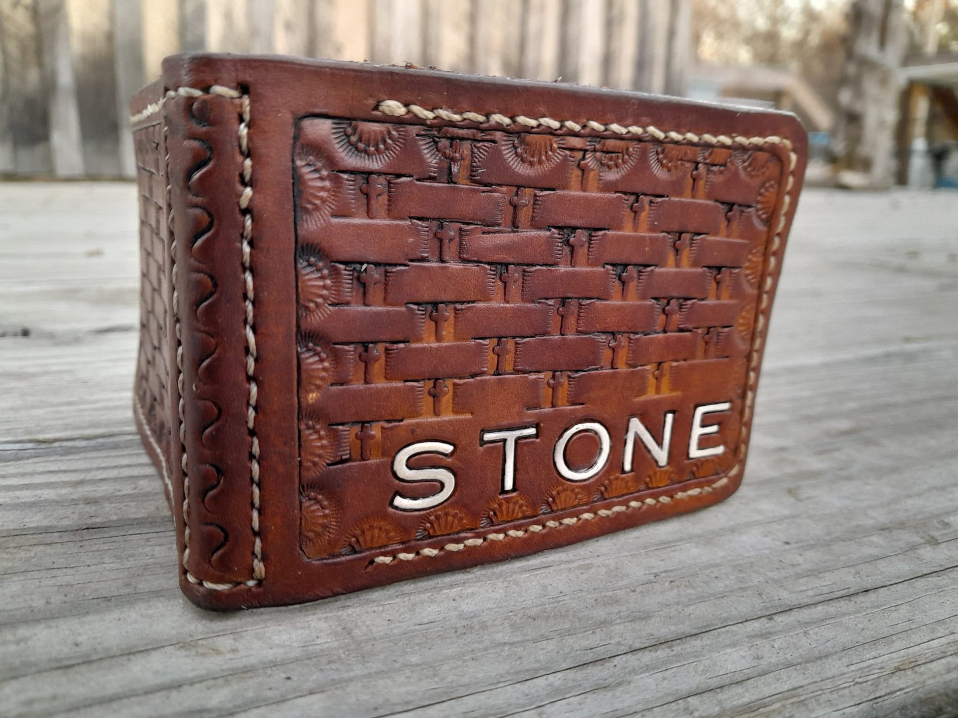 Thin billfold money clip wallet engraved and monogrammed