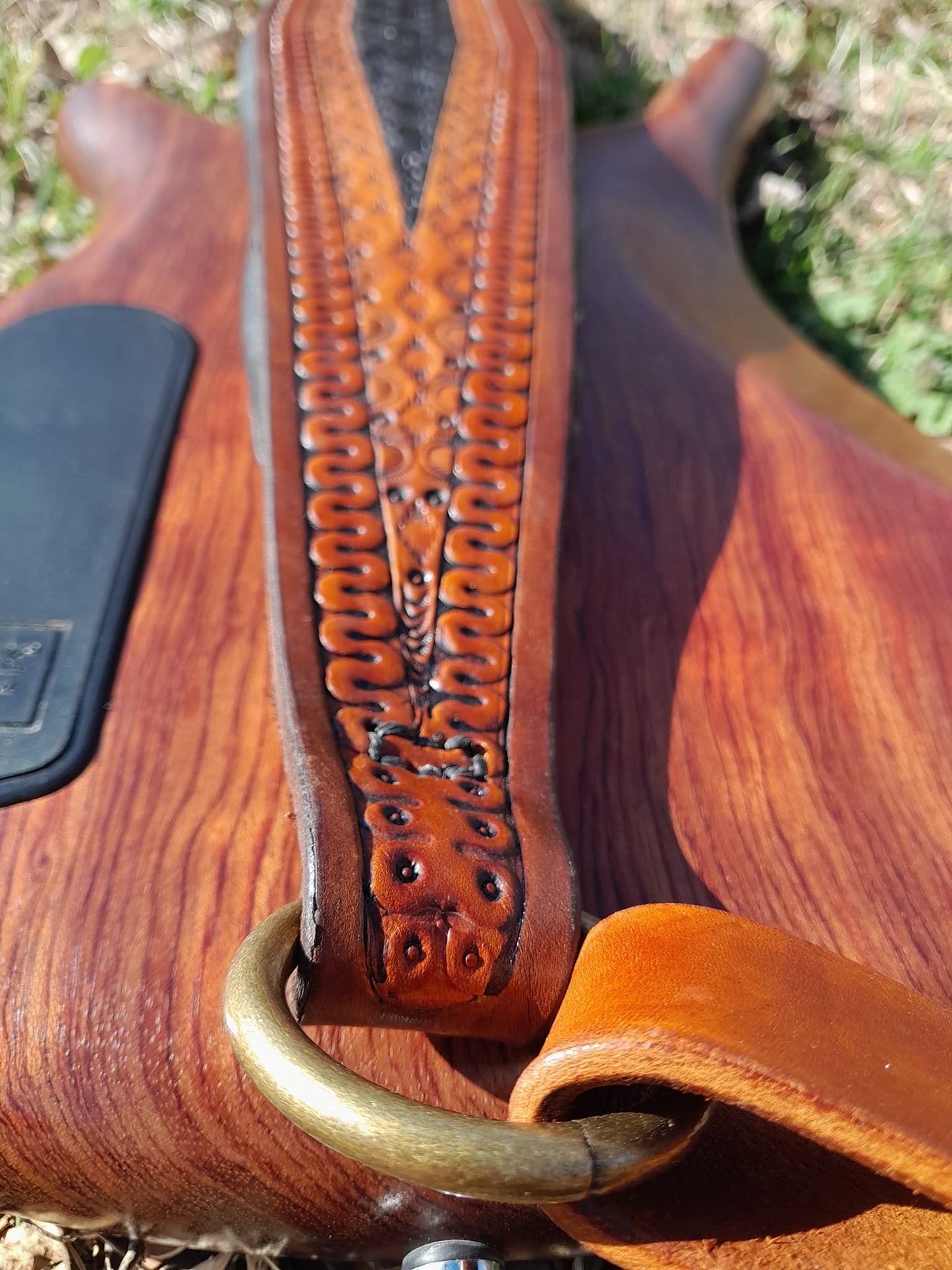 The Ultimate, padded, any width, any length and engraved leather guitar / bass strap.