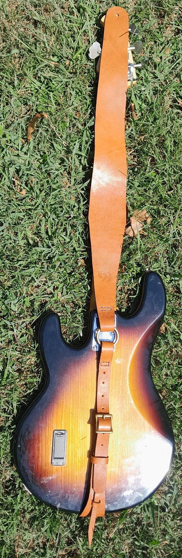 Super Soft 3 1/2" wide, Adjustable 42" - 52" Leather Guitar / Bass strap