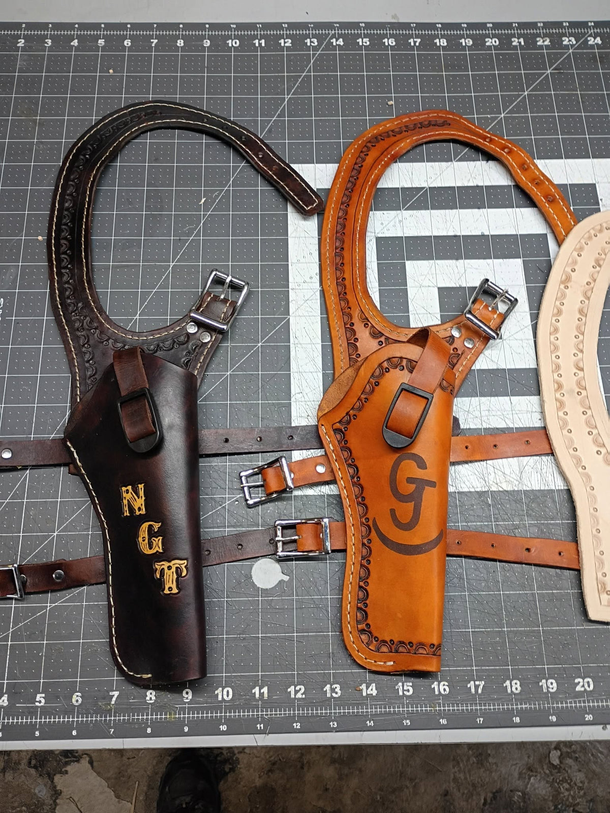 Saddle Holster For Right Hand with Custom Monogram