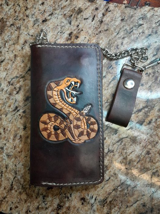 Biker / Cowboy / Roper style Long Wallet with Optional Chain