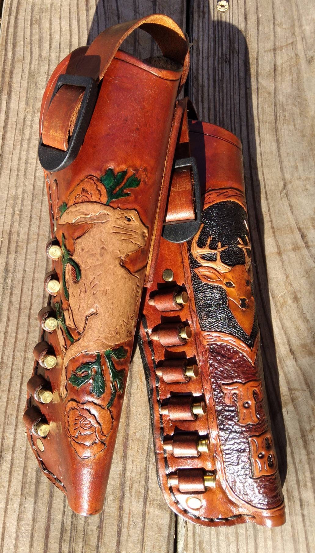 22 revolver holster with cartridge loops custom engraved