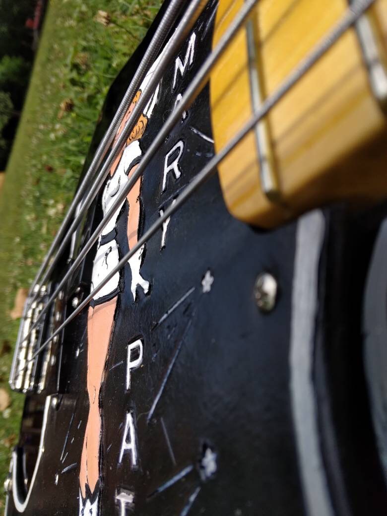 Leather Fender Bass Pickguard Monogrammed Pinup.